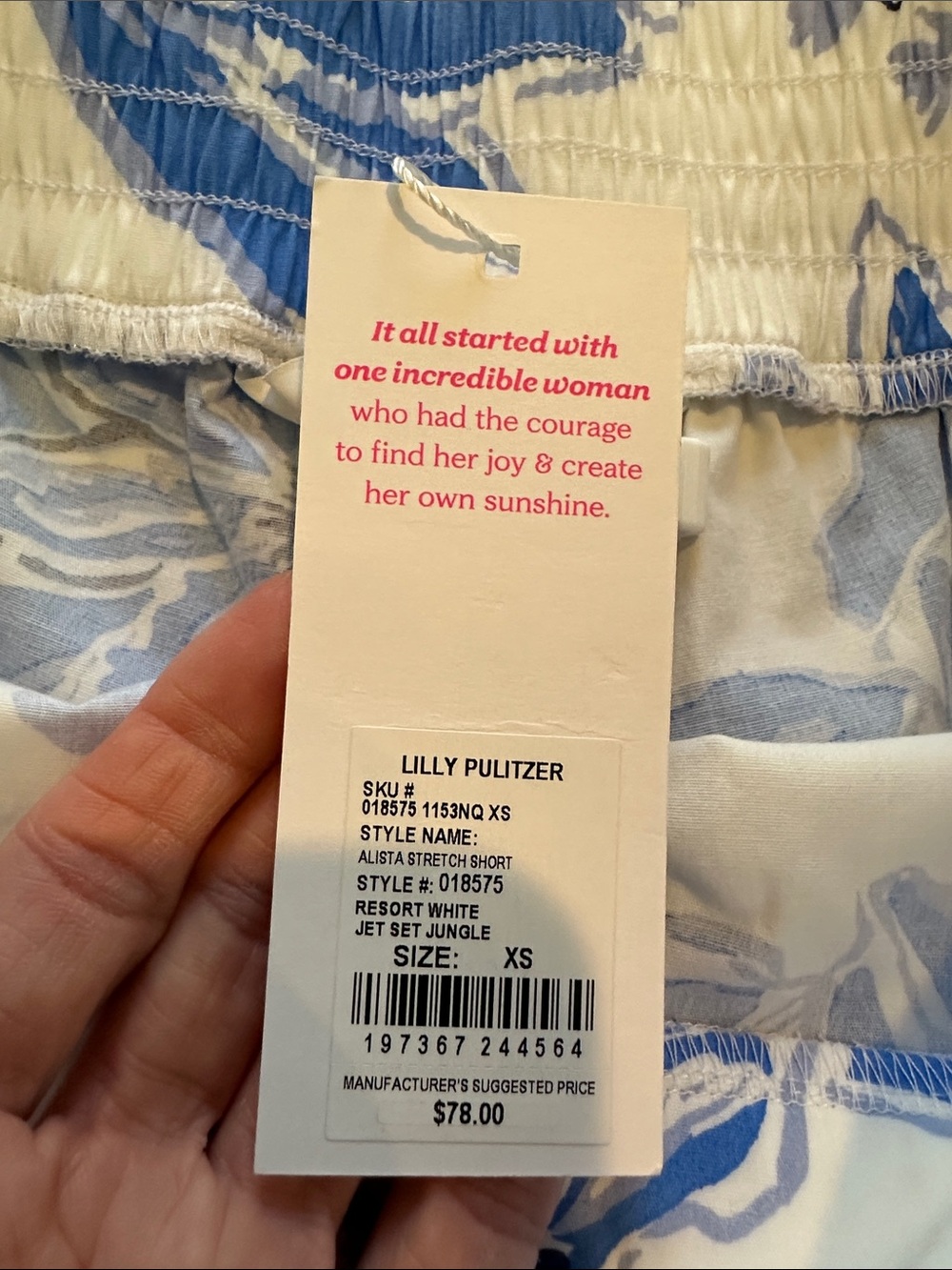 Lilly Pulitzer NWT Resort White Jet Set Jungle Alista Stretch Shorts - Picture 3 of 12